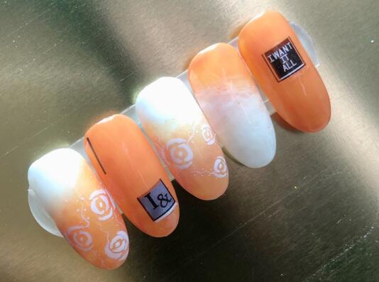 南寧美甲課堂：橘色系美甲作品