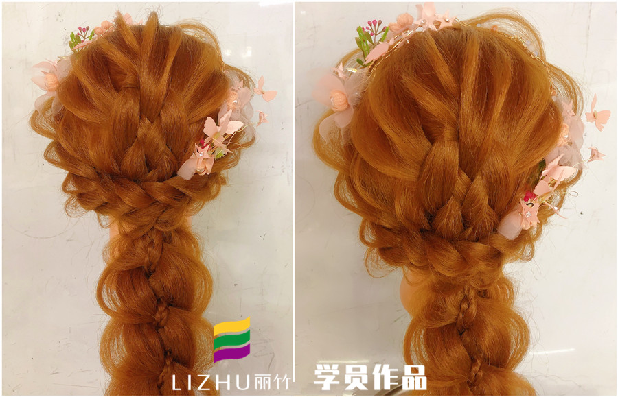 森系編發(fā)造型，南寧化妝培訓(xùn)班學(xué)員作品