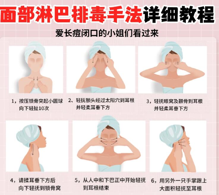 面部淋巴排毒教程，南寧美容教程分享
