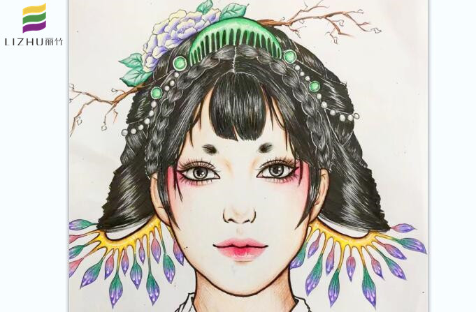 紙上美人圖作品，南寧化妝學校一對一教學