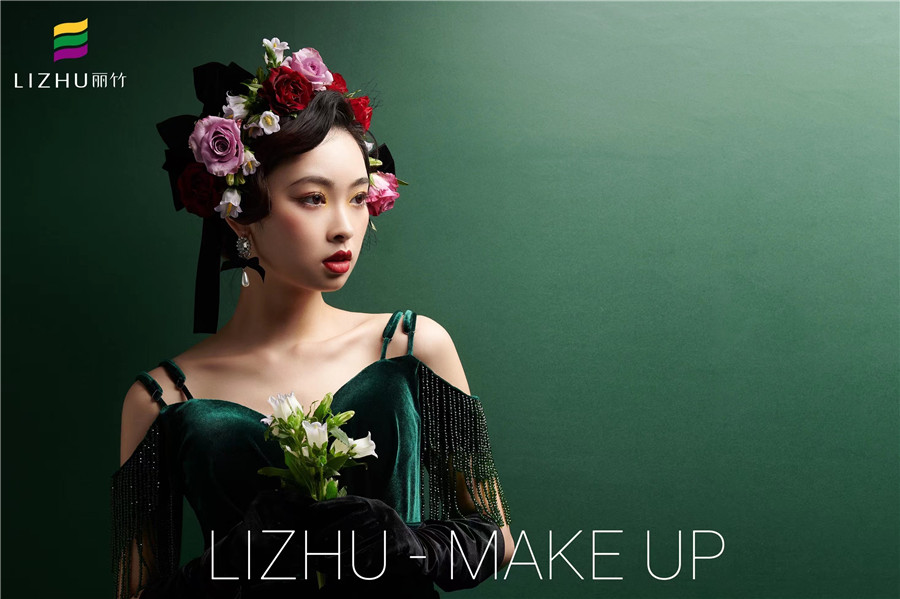 復古鮮花新娘造型，廣西彩妝學校十大品牌作品