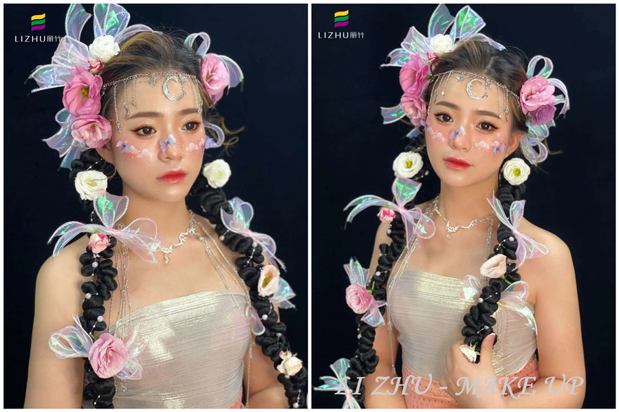 哈尼甜心風造型，南寧創(chuàng)意彩妝學校作品