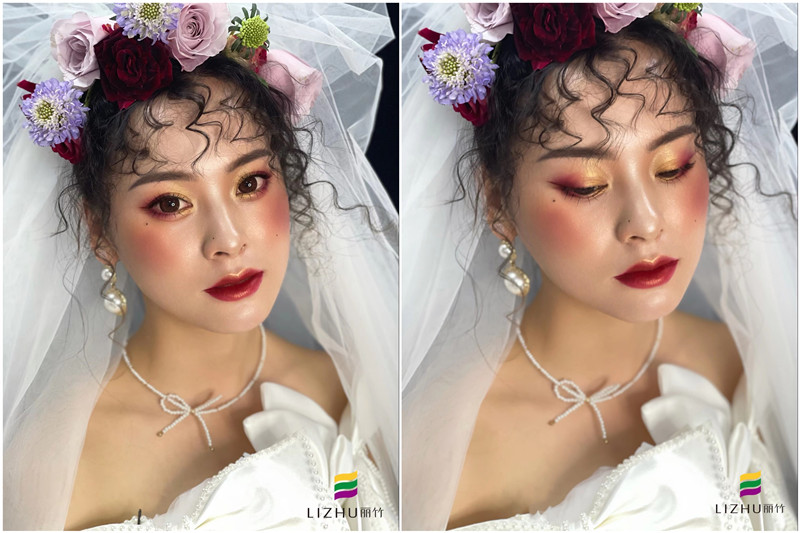 復(fù)古油畫風(fēng)格新娘 ，南寧彩妝學(xué)校新娘妝作品