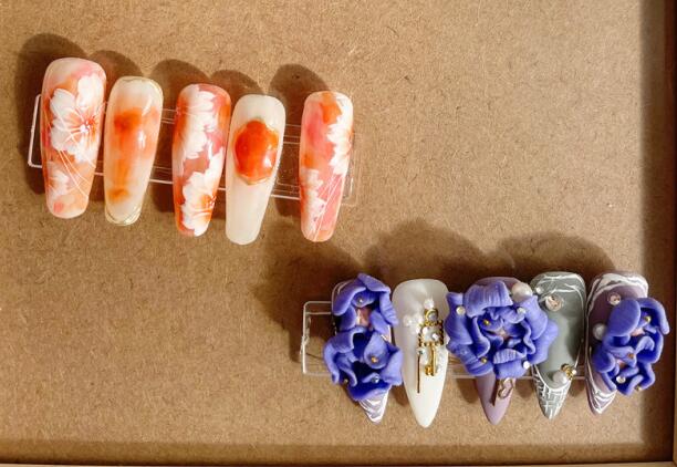 零基礎(chǔ)可以學(xué)美甲嗎？來看廣西美甲基礎(chǔ)班彩繪美甲作品