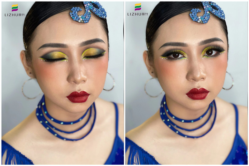 拉丁舞造型，南寧彩妝學(xué)校舞臺(tái)妝作品