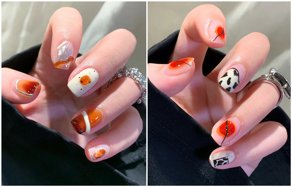 鴛鴦撞色美甲，廣西美甲學(xué)校十大名校分享