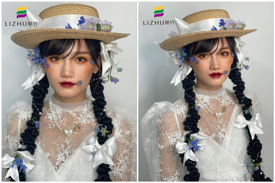 禮帽花樣新娘造型，廣西形象化妝班作品