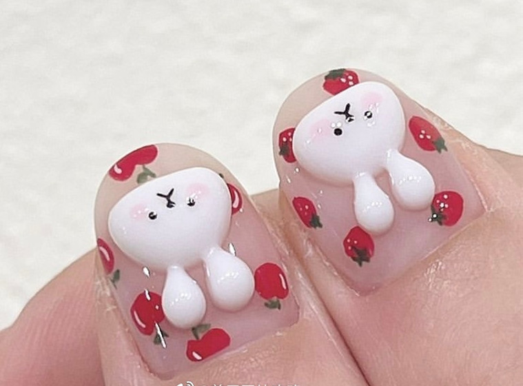 卡通立體美甲，學美甲到廣西麗竹學校