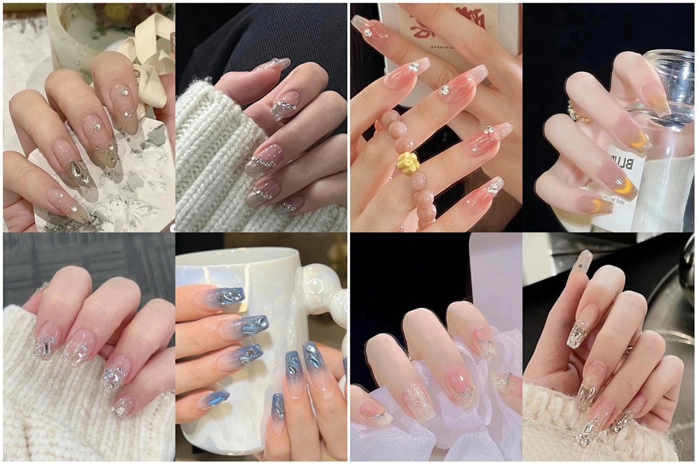 碎鉆美甲，南寧美甲款式造型班浪漫推薦