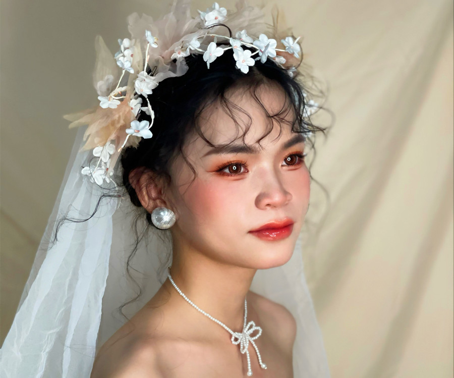 慵懶法式浪漫新娘，南寧妝容造型培訓(xùn)作品