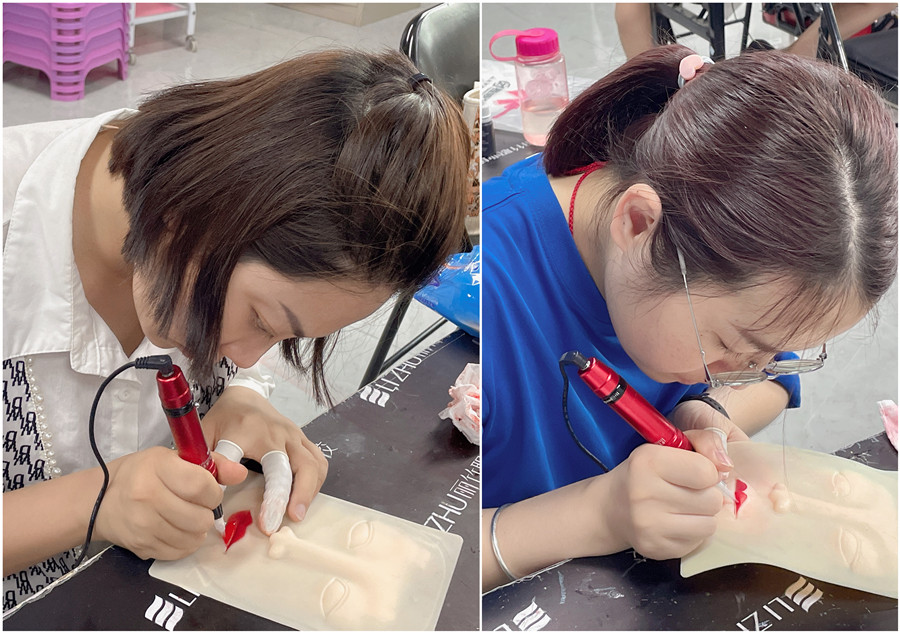 廣西紋唇教學(xué)：仿皮紋唇練習(xí)