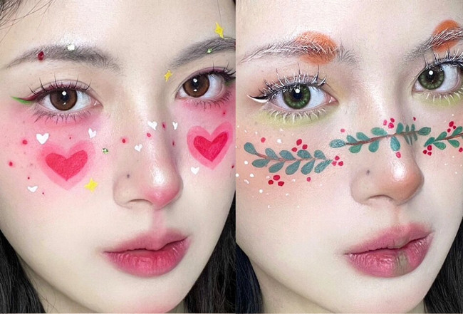 可愛(ài)圣誕節(jié)妝容，南寧化妝基礎(chǔ)教學(xué)