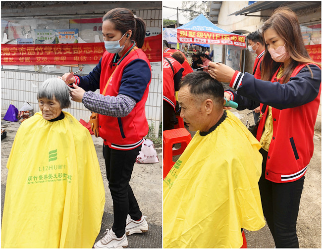 不懼寒冷！南寧美發(fā)職業(yè)技術(shù)學(xué)校志愿者進(jìn)行外出實(shí)踐