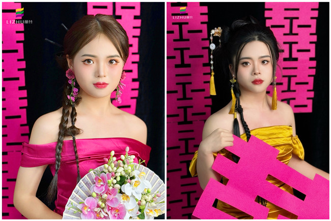 中式晨袍造型，南寧化妝藝術(shù)培訓(xùn)作品