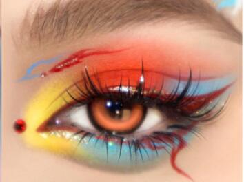 春夏彩色眼妝，南寧彩妝培訓眼妝