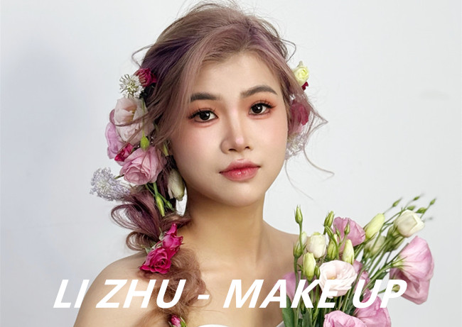 森系鮮花新娘，廣西新娘妝進修學校作品