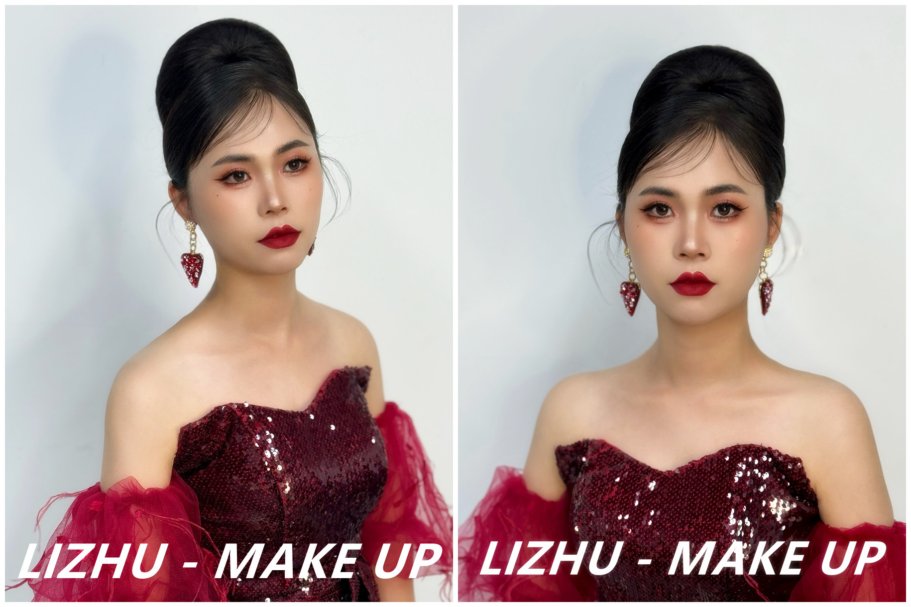 復古簡約禮服造型，南寧影樓彩妝學習作品