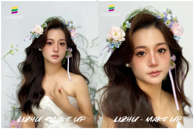 韓系鮮花新娘，廣西新娘化妝學校課堂作品