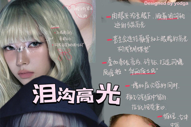 韓國蕞流行的高光打法教程，廣西彩妝美妝師分享