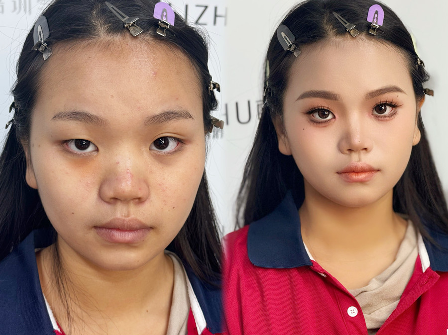 眼皮微調(diào)法的操作步驟，南寧化妝培訓(xùn)真人實(shí)操