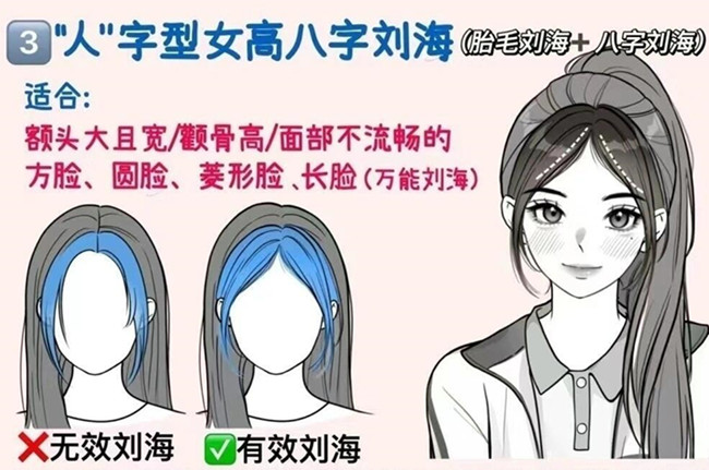 如何護理“人”字女高八字劉海教程，南寧學女發(fā)