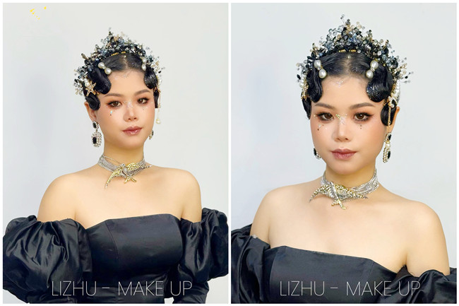 輕奢手推波紋造型， 廣西新娘妝造教學作品