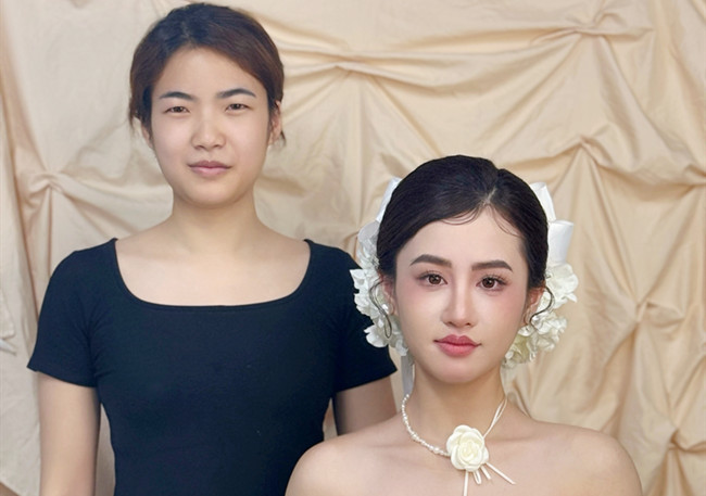 韓式新娘造型，廣西美妝造型訓(xùn)練作品