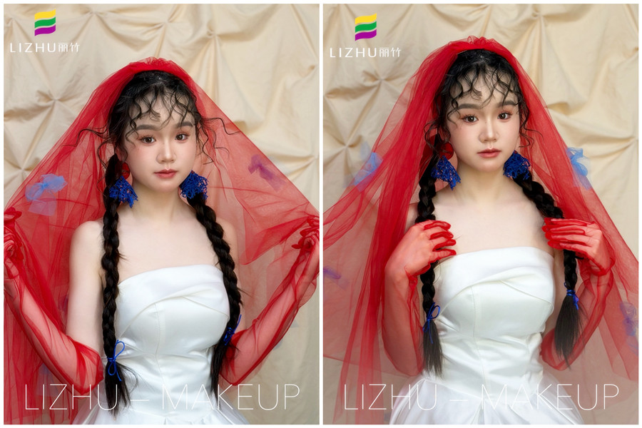 小眾新娘造型，廣西彩妝造型學(xué)校課堂作品