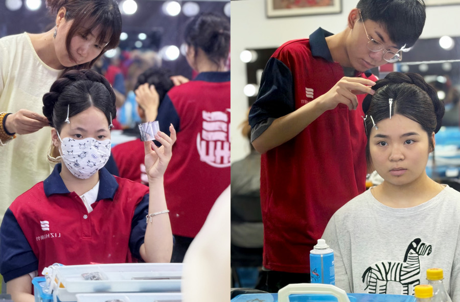 化妝造型盤發(fā)練習(xí)，南寧化妝發(fā)型培訓(xùn)